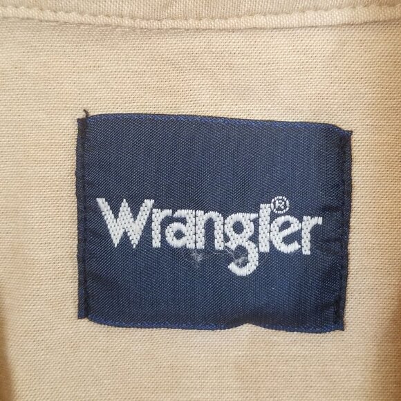 Vintage Wrangler Mens Shirt XXL Western Pearl Snap Long Sleeve Tan - Picture 9 of 10